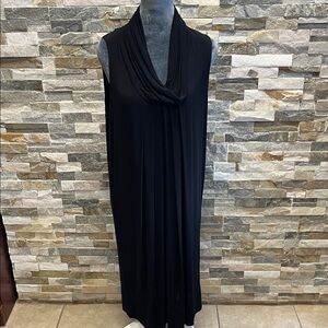 DKNY Black Sleeveless Cowl Neck Maxi Dress